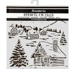 Clearance Stamperia Schablone "The Owl's House - Cottage"