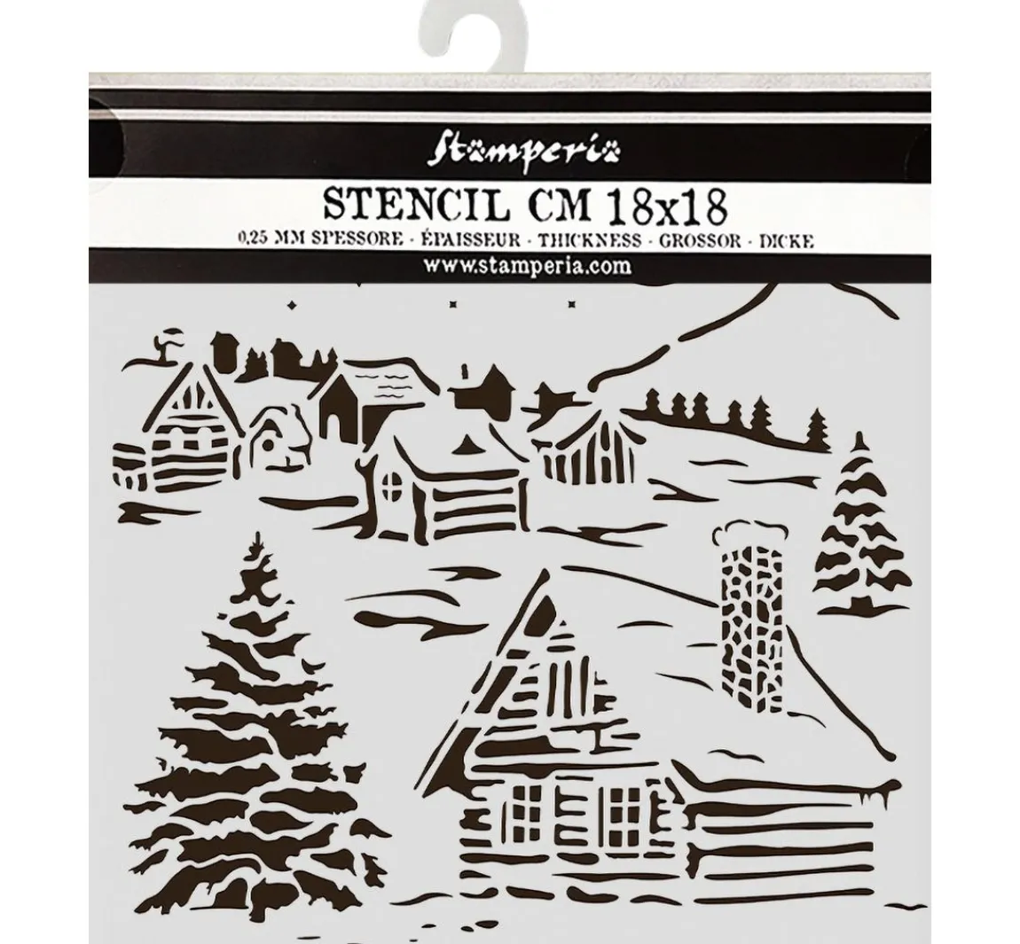 Clearance Stamperia Schablone "The Owl's House - Cottage"