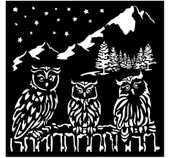 Outlet Stamperia Schablone "The Owl's House - Owls"