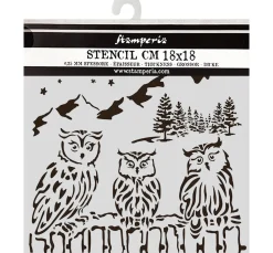 Outlet Stamperia Schablone "The Owl's House - Owls"