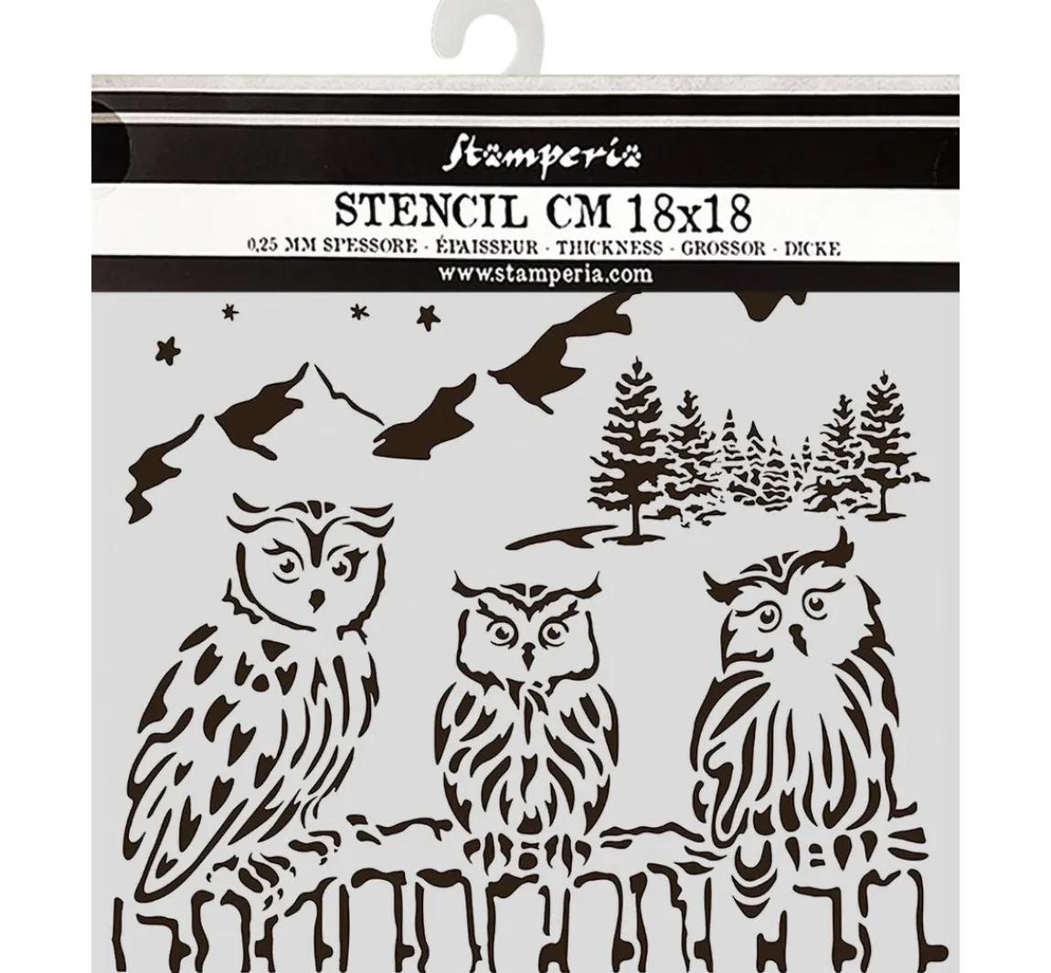 Outlet Stamperia Schablone "The Owl's House - Owls"