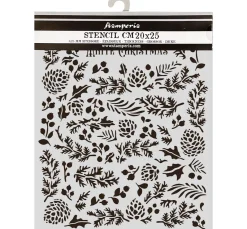 Best Stamperia Schablone "The Owl's House - Pine Cones"