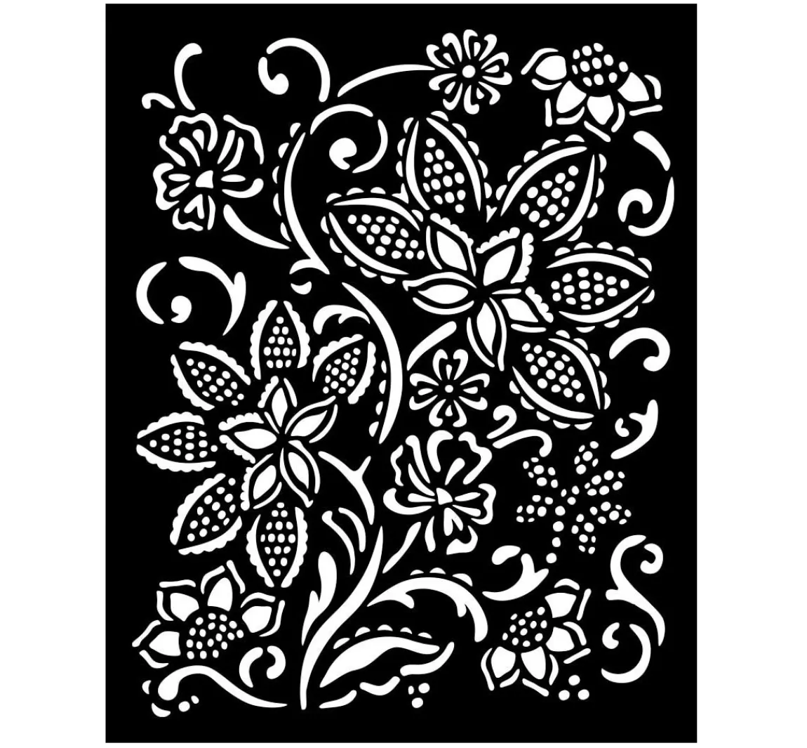 Stamperia Schablone "Timeless - Batik Flowers"