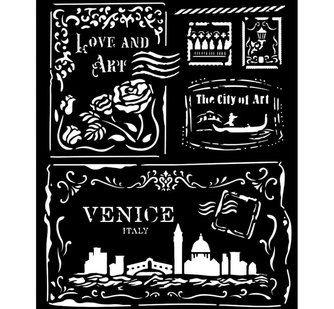 New Stamperia Schablone "Venice", Cards