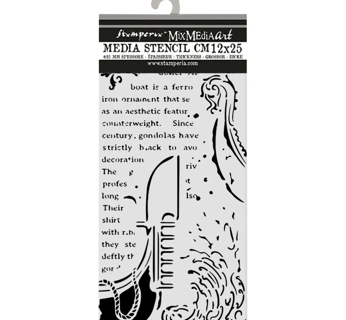 Stamperia Schablone "Venice", Gondola, 12x25 cm