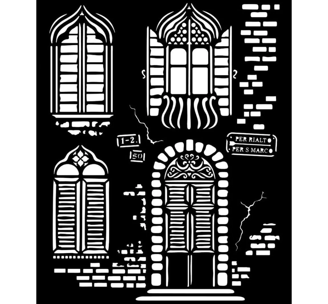 Best Stamperia Schablone "Venice", Windows