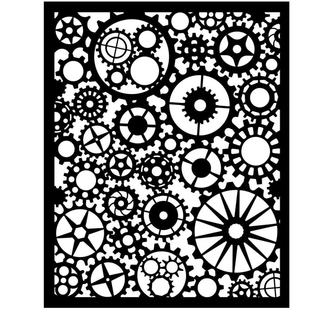 Sale Stamperia Schablone "Voyages Fantastiques - Gears Pattern"