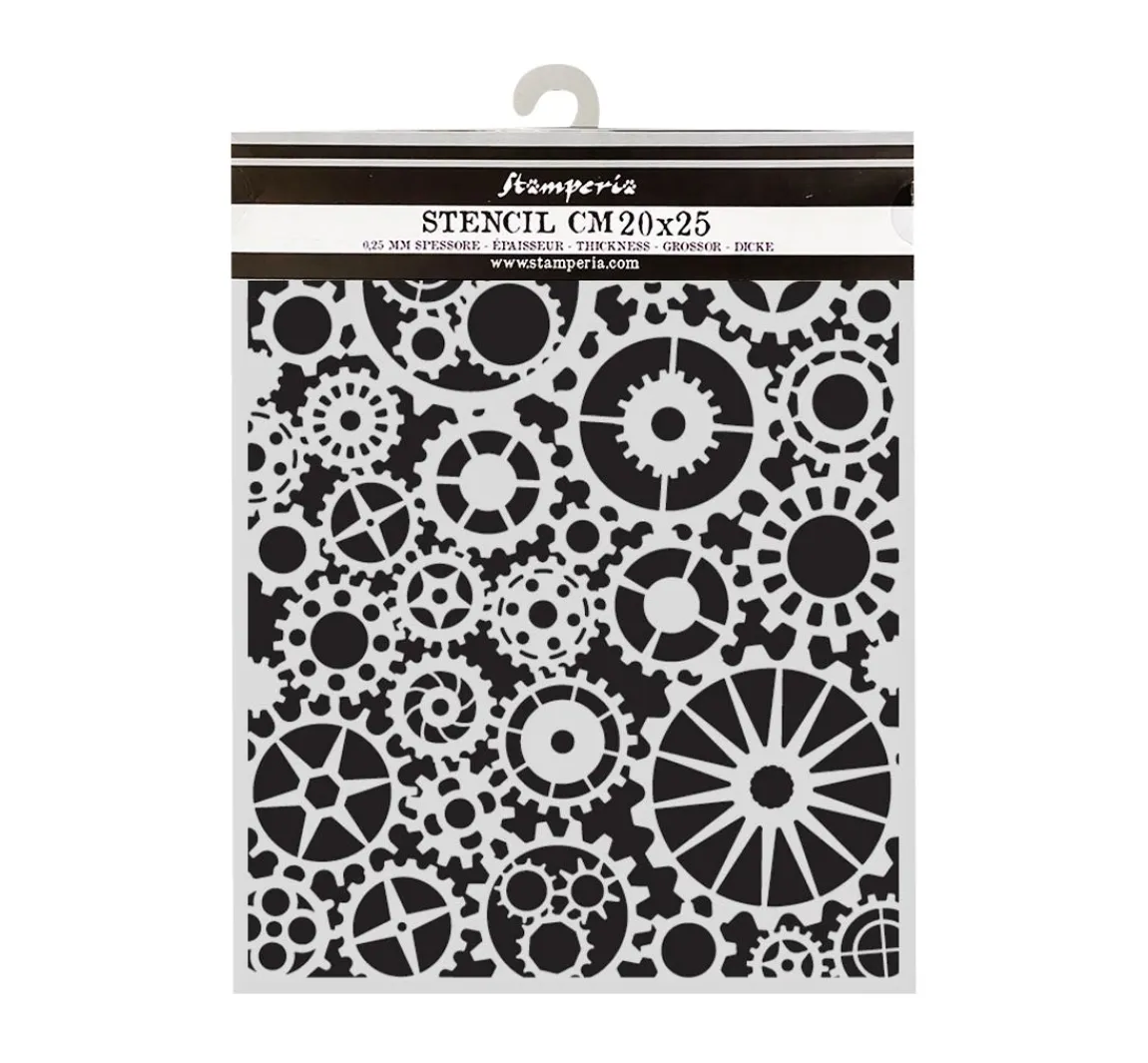 Sale Stamperia Schablone "Voyages Fantastiques - Gears Pattern"
