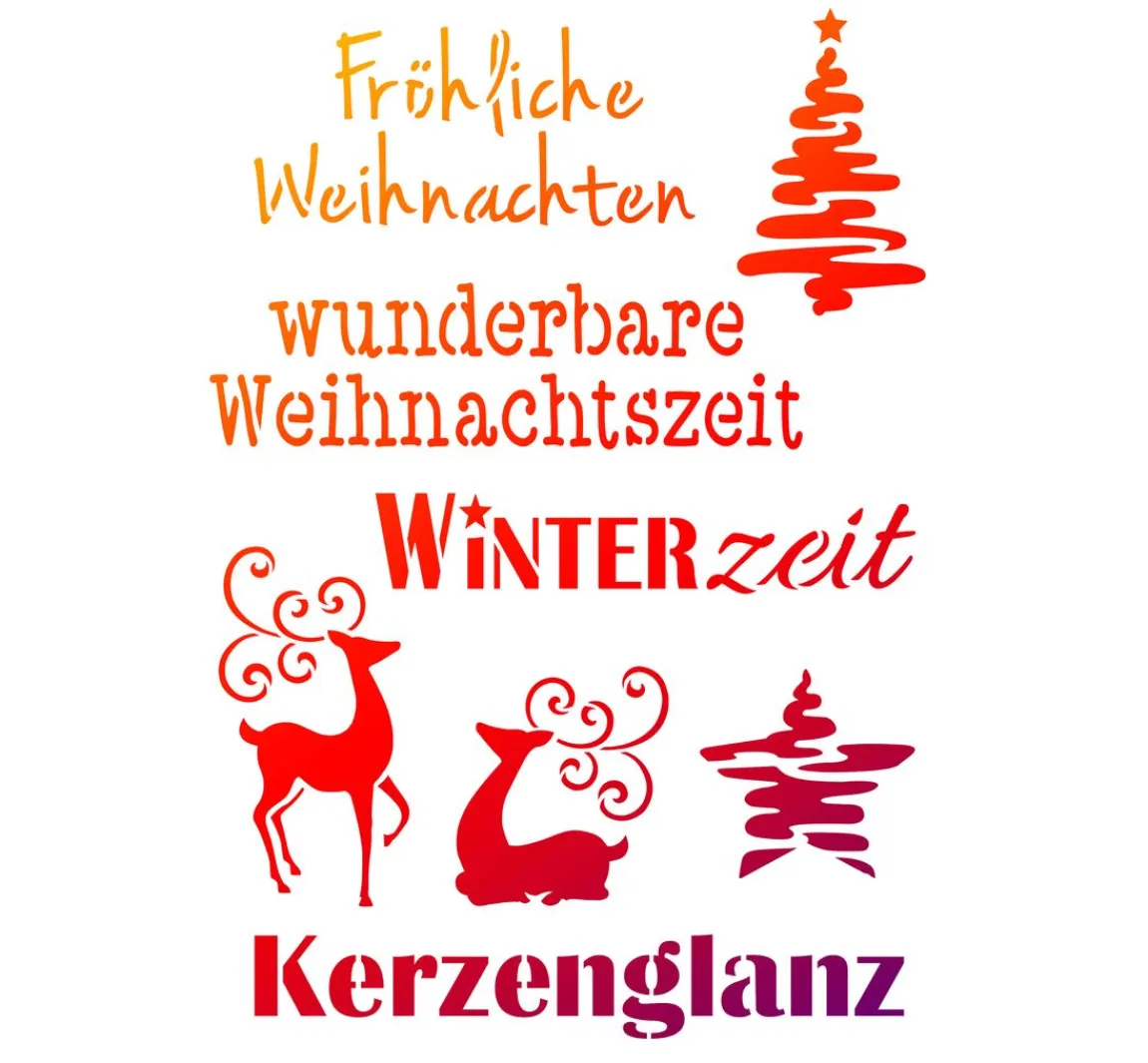 Viva Decor Schablone "Weihnachtsmotive + Schriften"