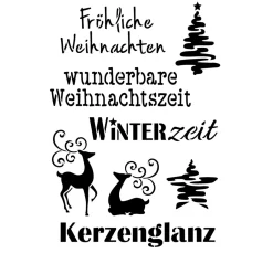 Viva Decor Schablone "Weihnachtsmotive + Schriften"