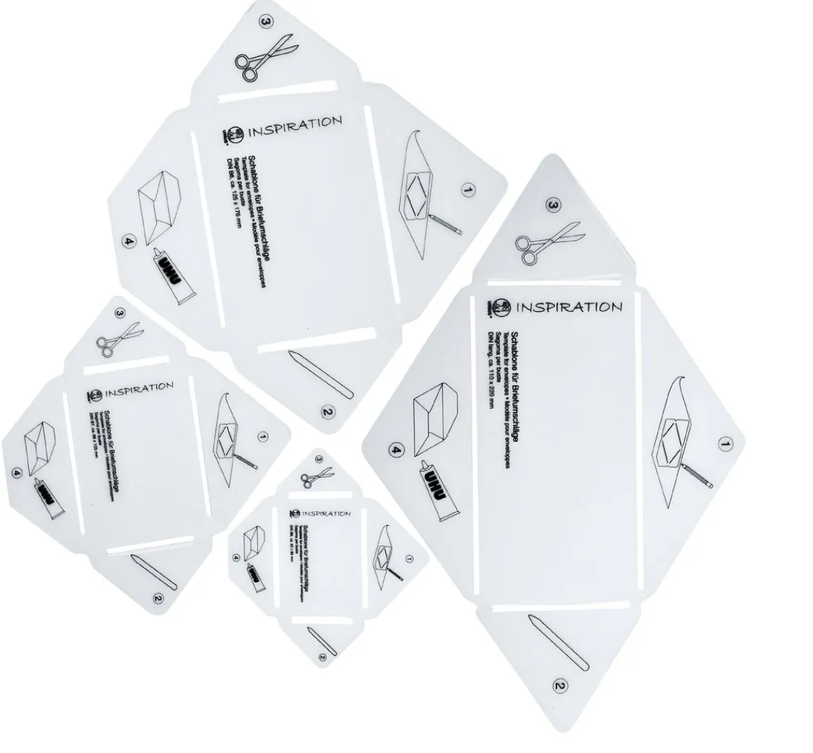 Sale URSUS Schablonen-Set "Briefumschläge", 4 Stück