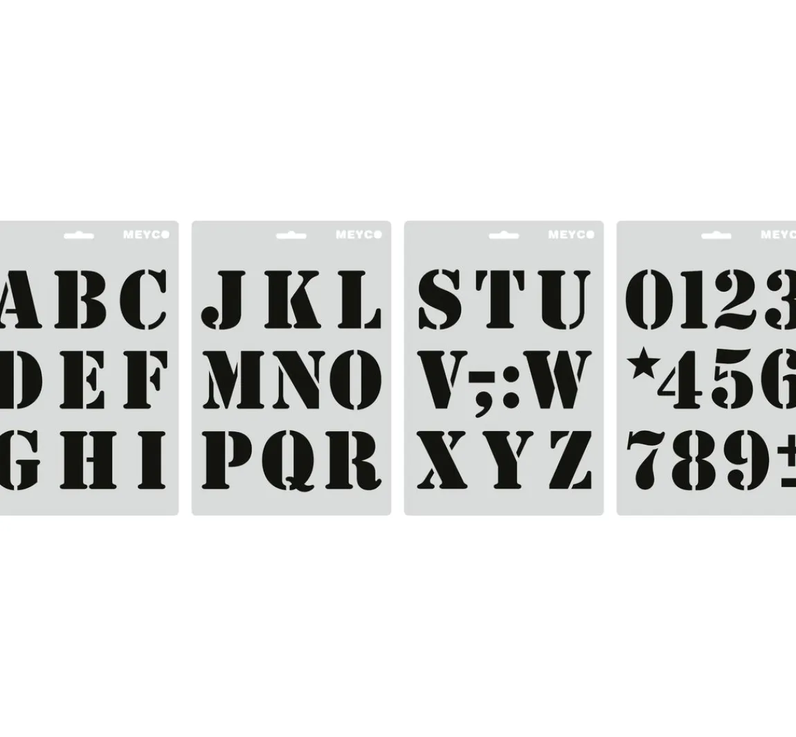 New Meyco Schablonen-Set "Buchstaben & Zahlen"