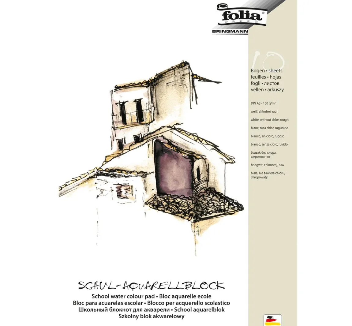 Discount folia Schul-Aquarellblock, DIN A3