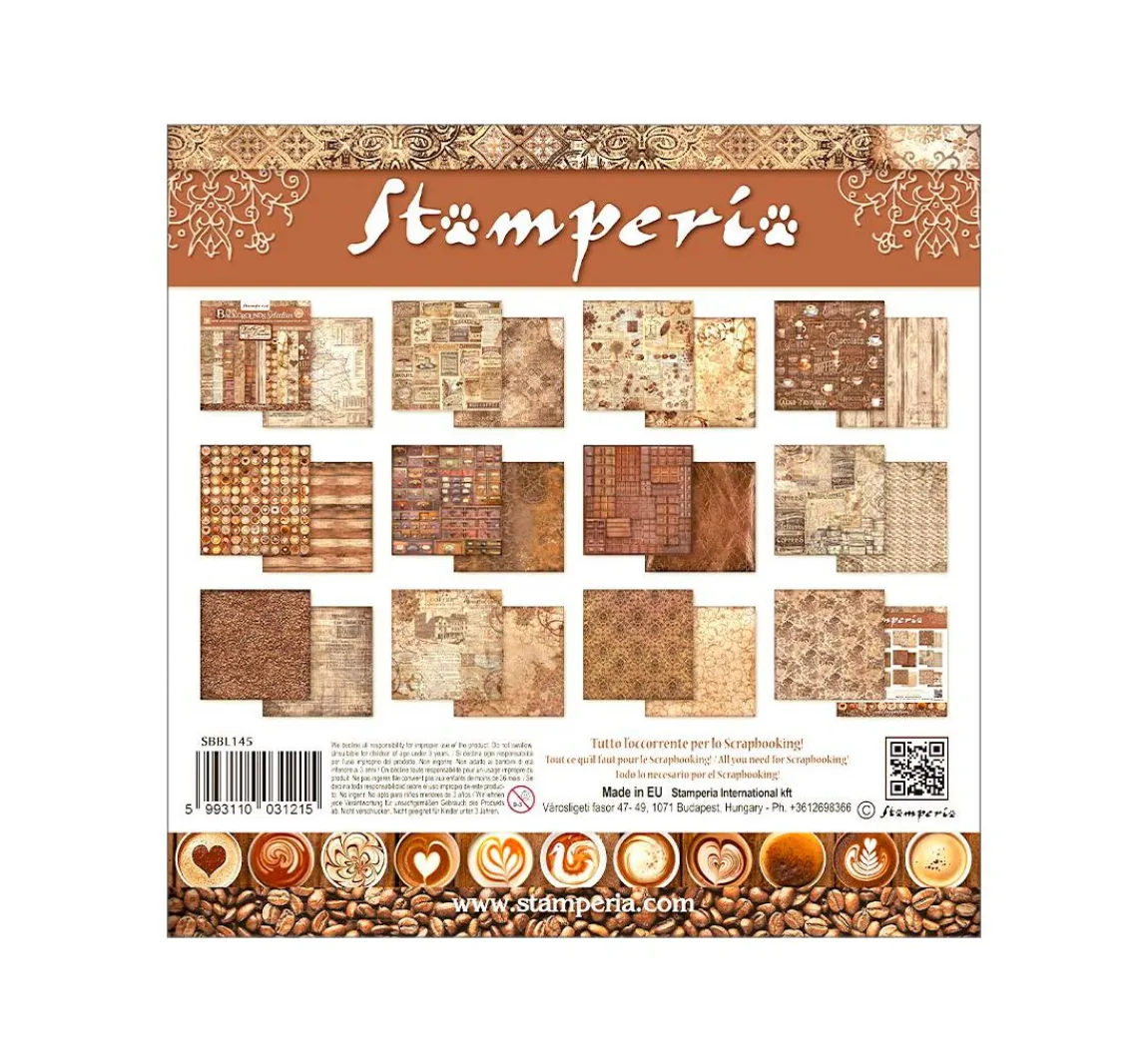 Online Stamperia Scrapbook-Block "Coffee and Chocolate - Backgrounds"