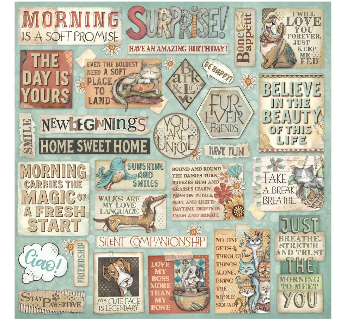 New Stamperia Scrapbook-Block "Furry Friends"