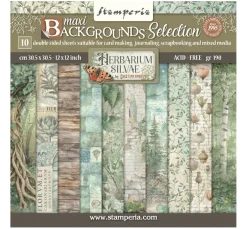 Clearance Stamperia Scrapbook-Block "Herbarium Silvae Backgrounds"