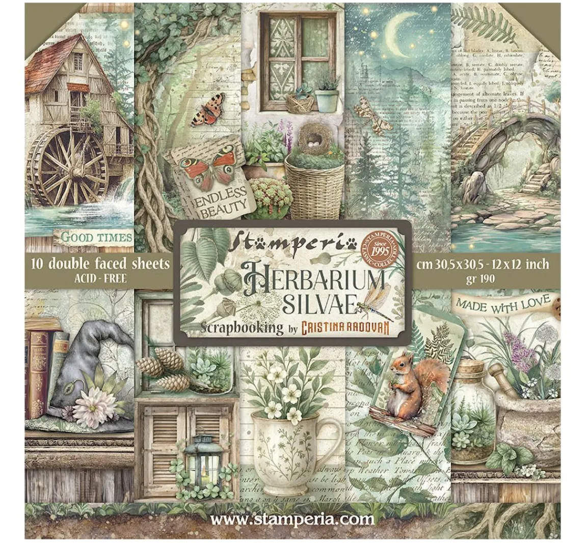 Hot Stamperia Scrapbook-Block "Herbarium Silvae"