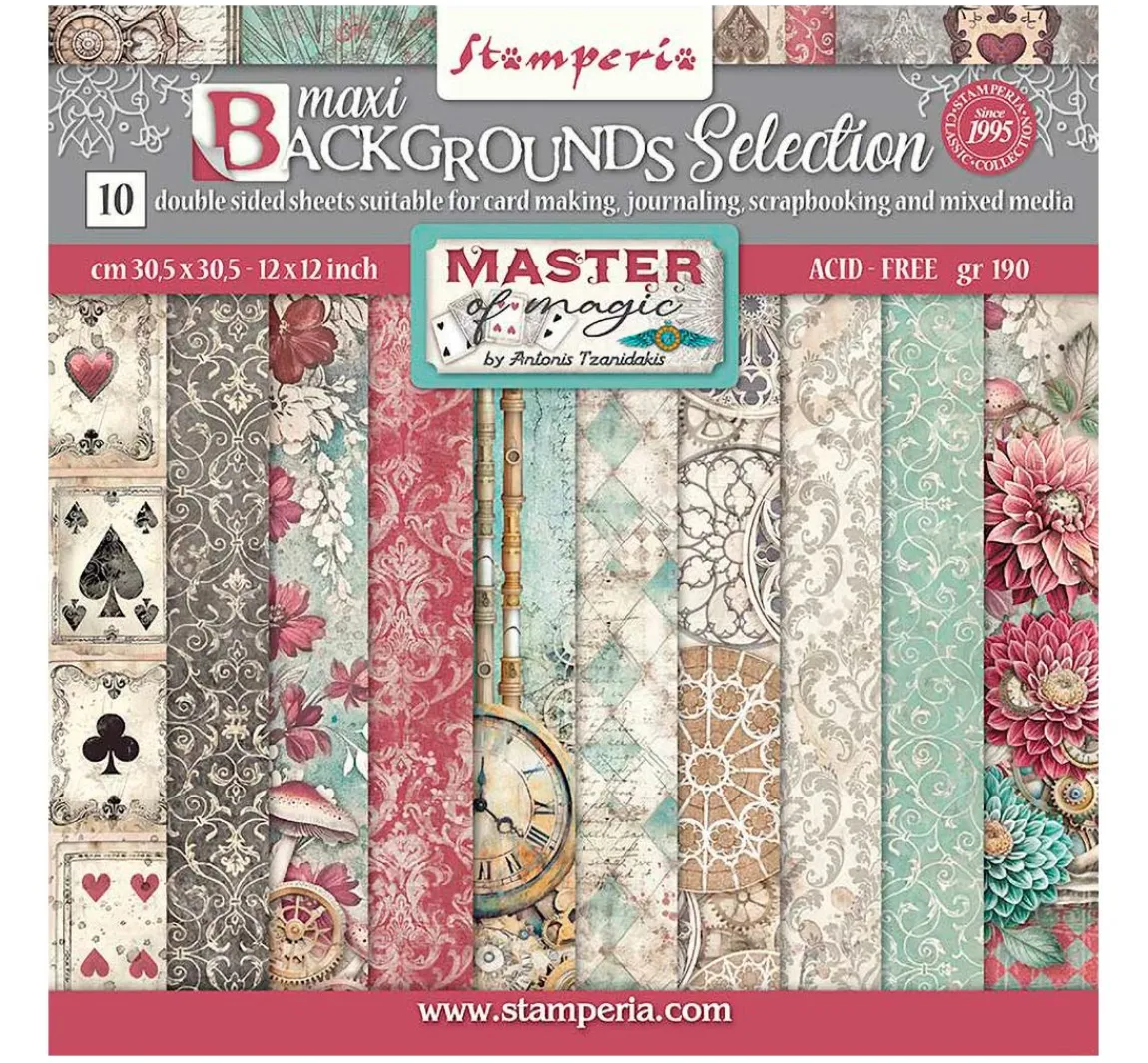 Discount Stamperia Scrapbook-Block "Master of Magic - Backgrounds"