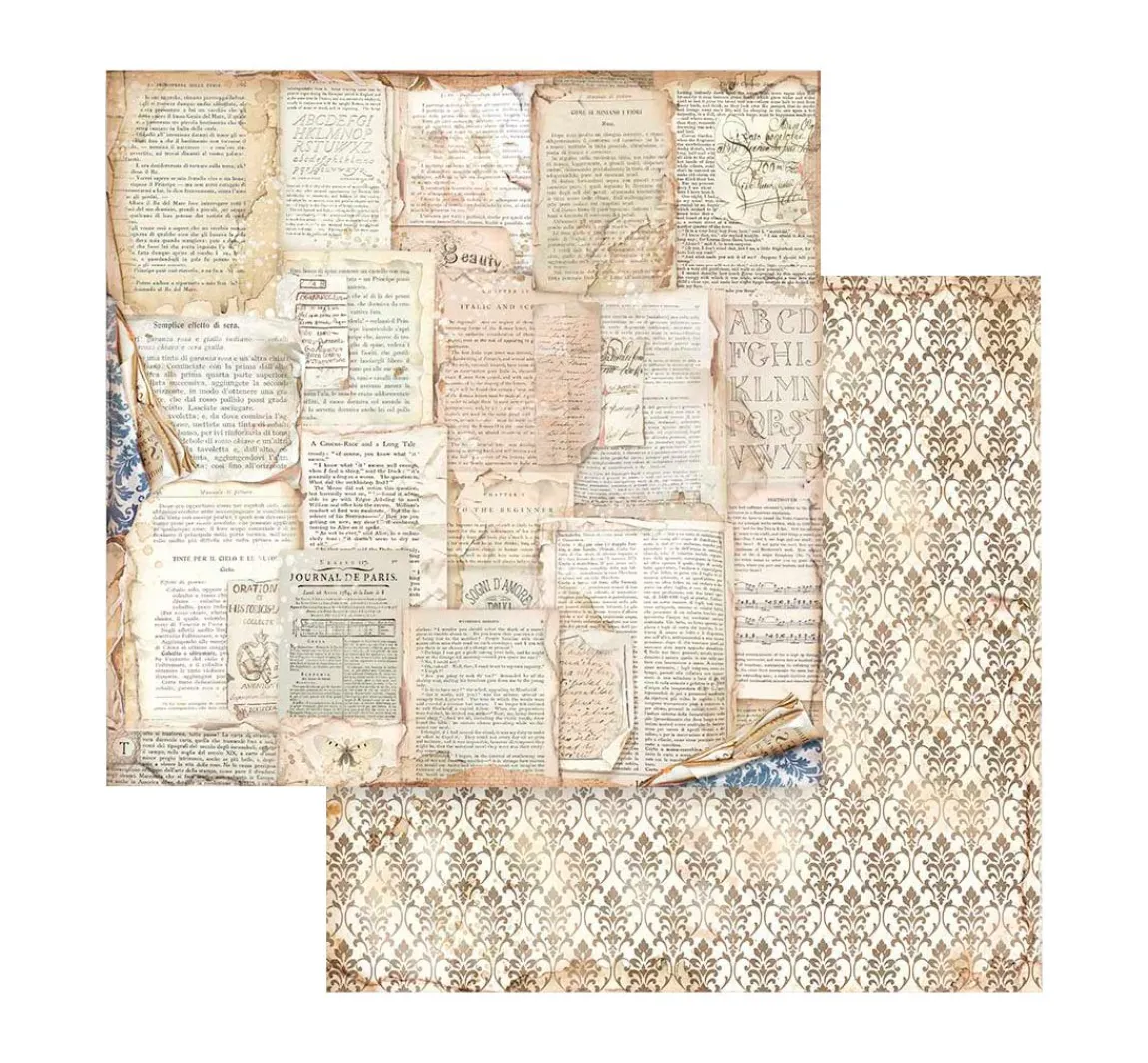 Best Stamperia Scrapbook-Block "Vintage Library Backgrounds"
