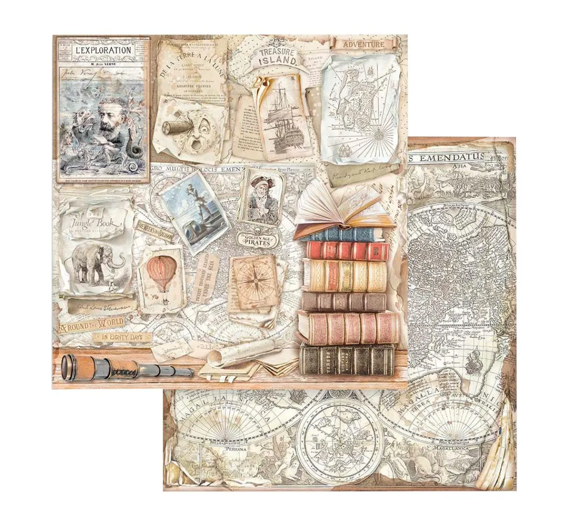 Online Stamperia Scrapbook-Block "Vintage Library"