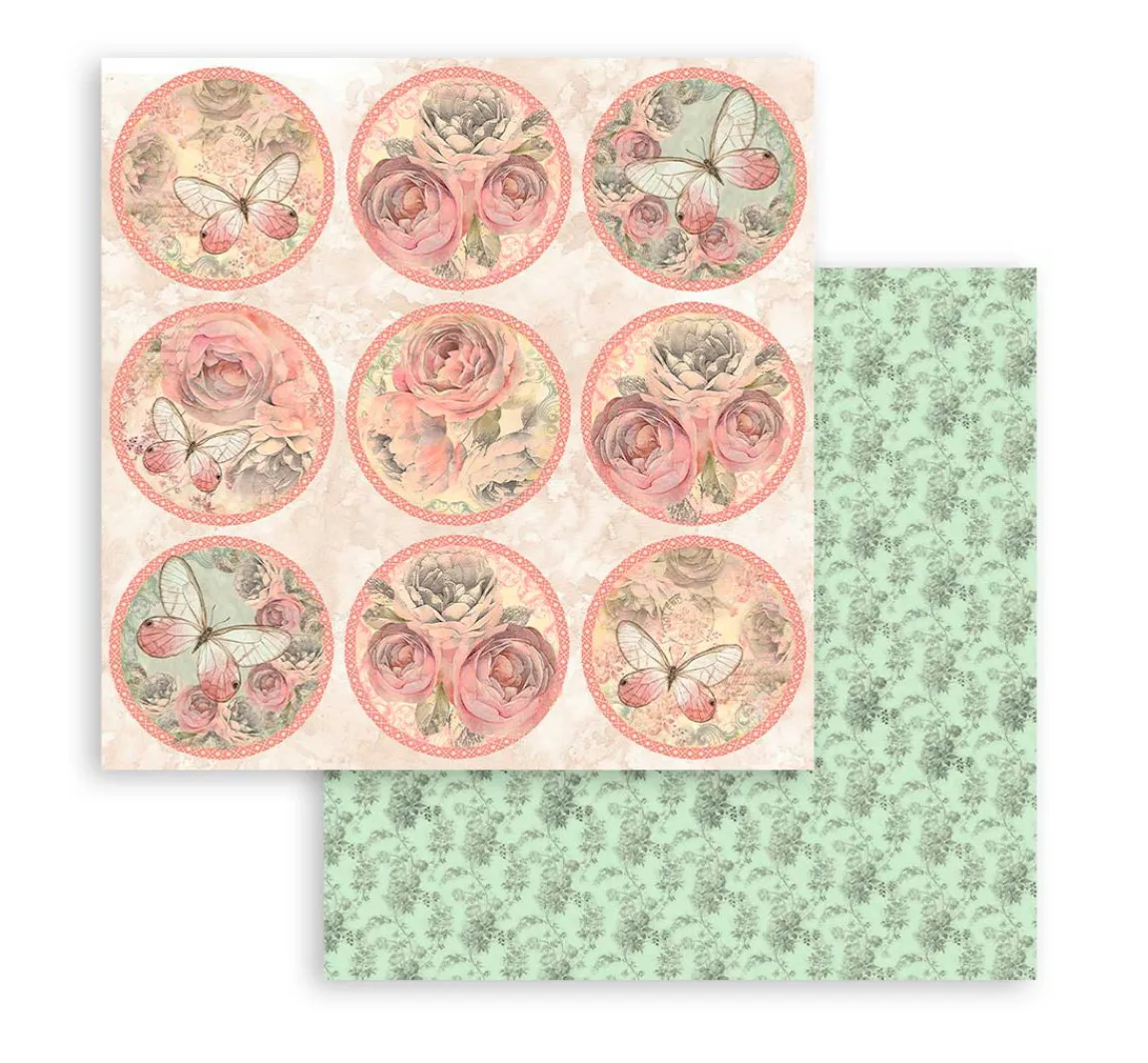 Sale Stamperia Scrapbooking Pad "Shabby Rose"