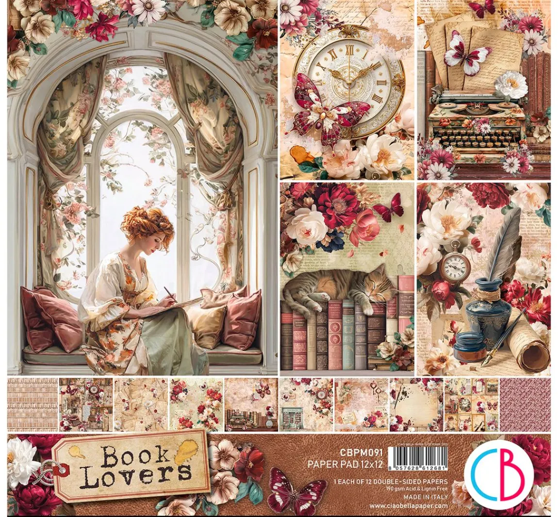 Clearance Ciao Bella Scrapbook-Papier "Book Lovers"