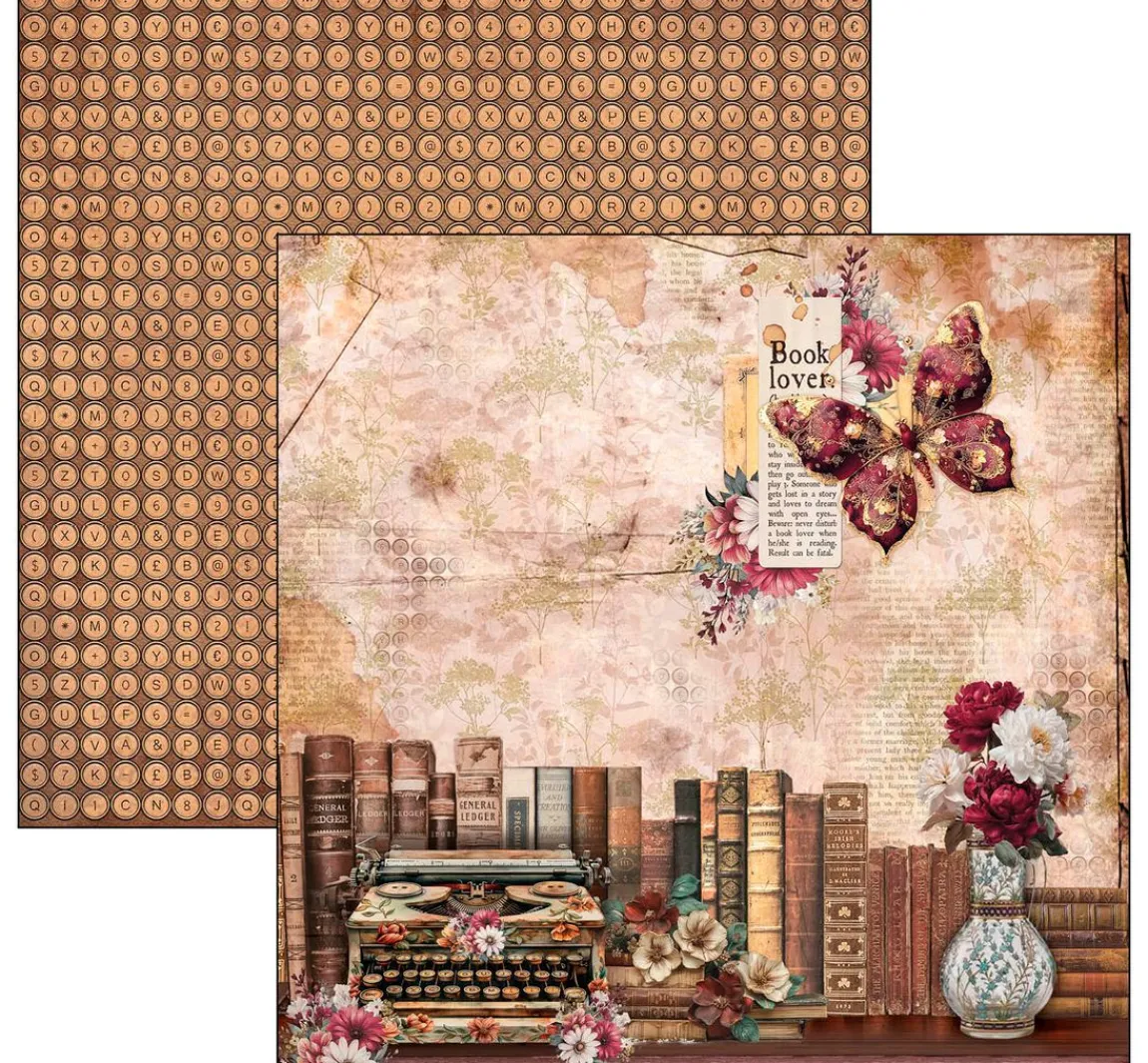 Clearance Ciao Bella Scrapbook-Papier "Book Lovers"