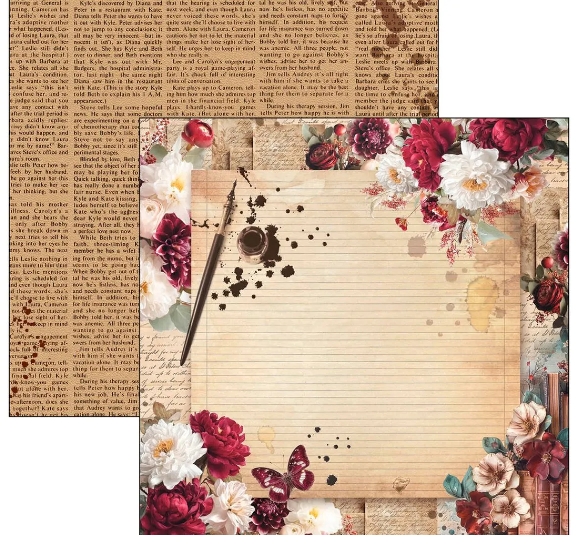 Clearance Ciao Bella Scrapbook-Papier "Book Lovers"