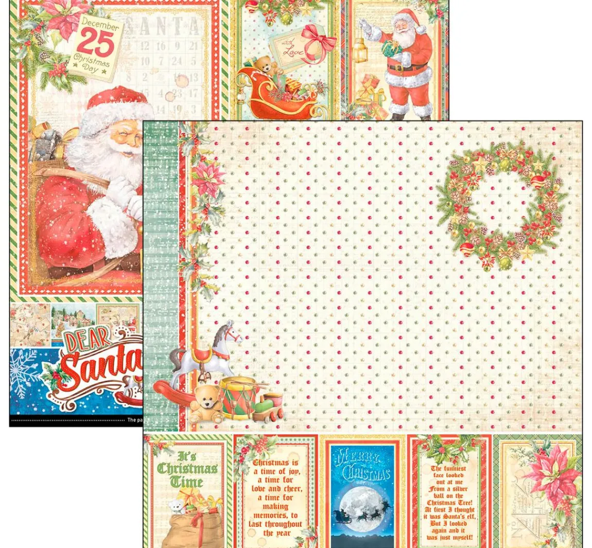 Hot Ciao Bella Scrapbook-Papier "Dear Santa"