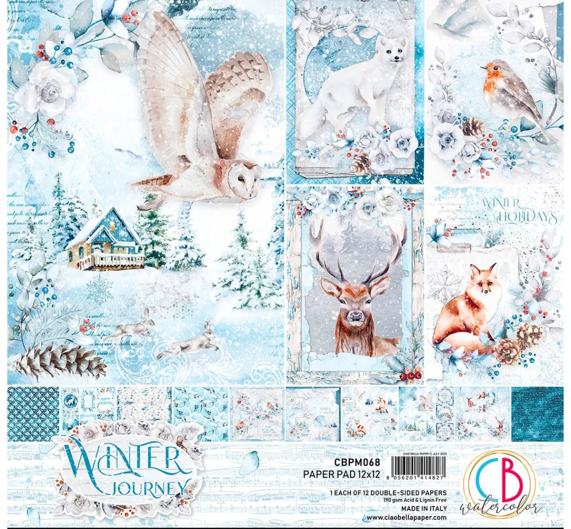 Clearance Ciao Bella Scrapbook-Papier "Winter Journey"