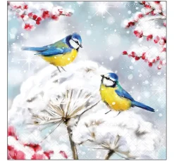 New Ambiente Serviette "Birds In The Snow"