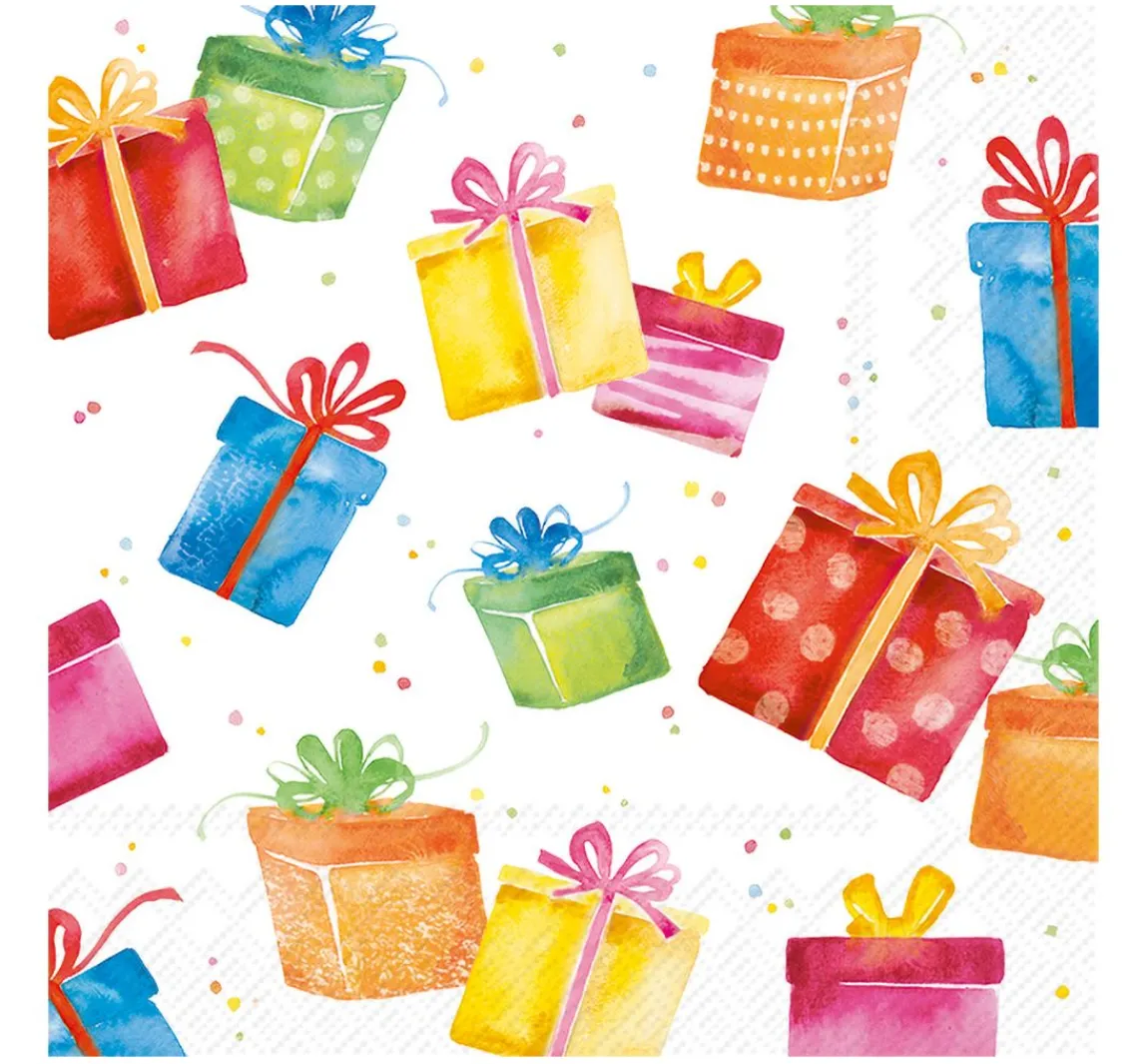 IHR Serviette "Birthday Presents"