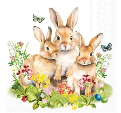 Discount Ambiente Serviette "Bunny Family"