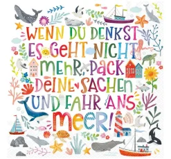 New Ambiente Serviette "Buntes Meer"