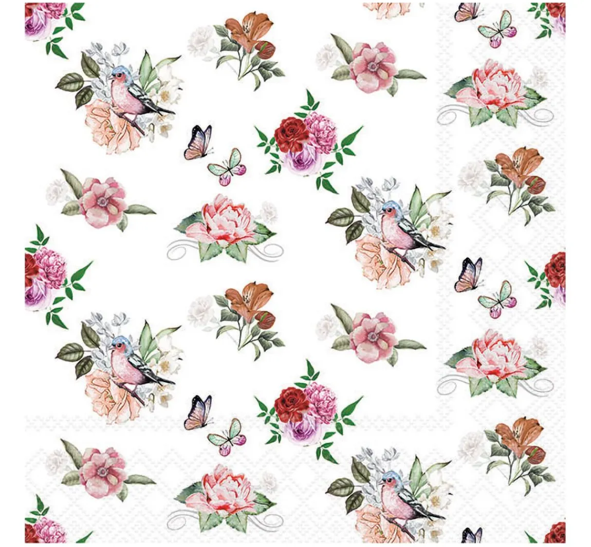 New Ambiente Serviette "Charlotte white"