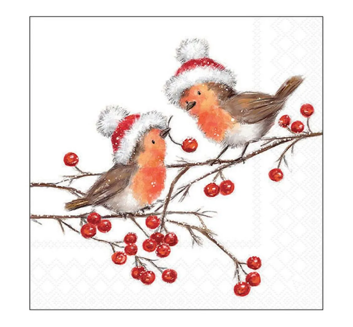 New Ambiente Serviette "Christmas Robins"