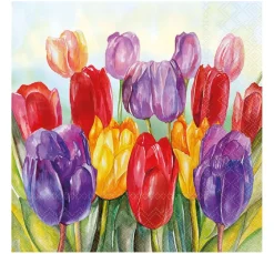 Outlet Ambiente Serviette "Colourful Tulips"