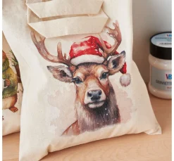 Outlet Ambiente Serviette "Deer With Santa Hat"