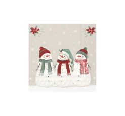 New IHR Serviette "Drei Schneemänner"