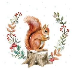 Sale Ambiente Serviette "Eichhörnchen und Herbstkranz"