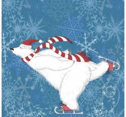 Best Paper+Design Serviette "Eisbär auf Schlittschuhen"