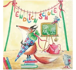 Discount Ambiente Serviette "Endlich Schule"