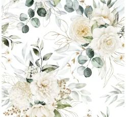 Outlet Ambiente Serviette "Eucalyptus and Roses"