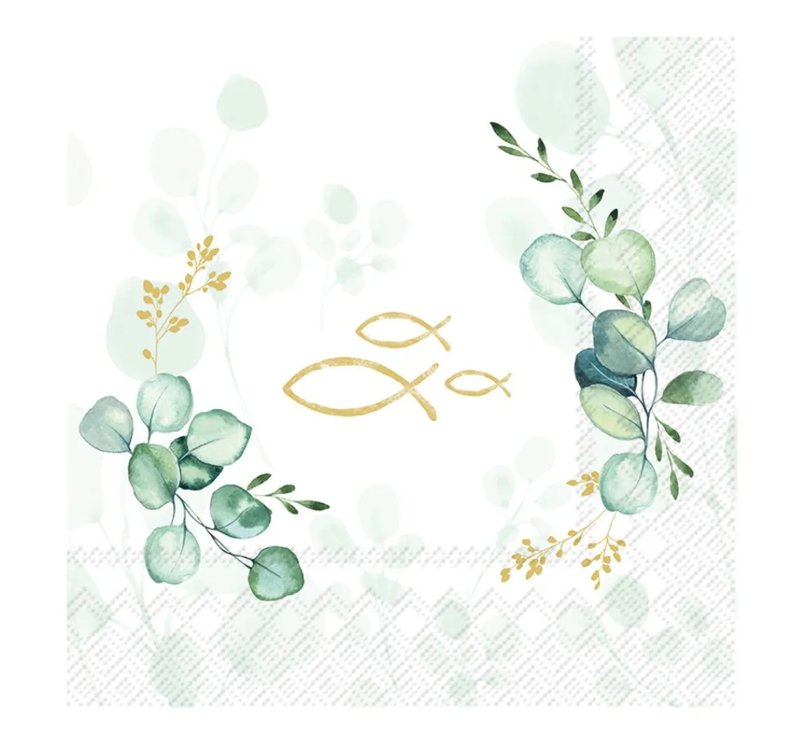 New IHR Serviette "Eucalyptus Fish"