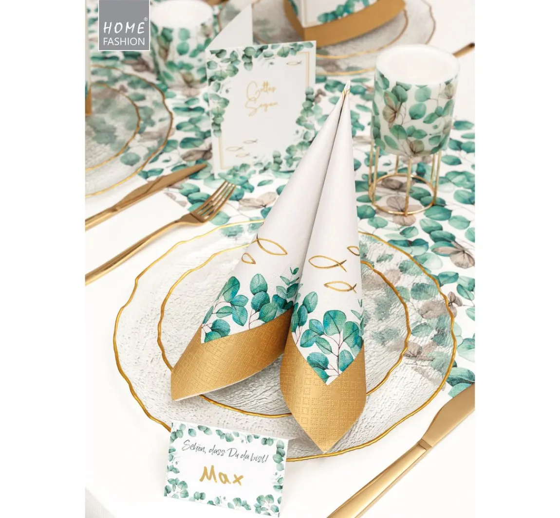 Outlet HOME FASHION Serviette "Fische/Eukalyptus"