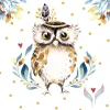 Sale Paper+Design Serviette "Flower Owl"
