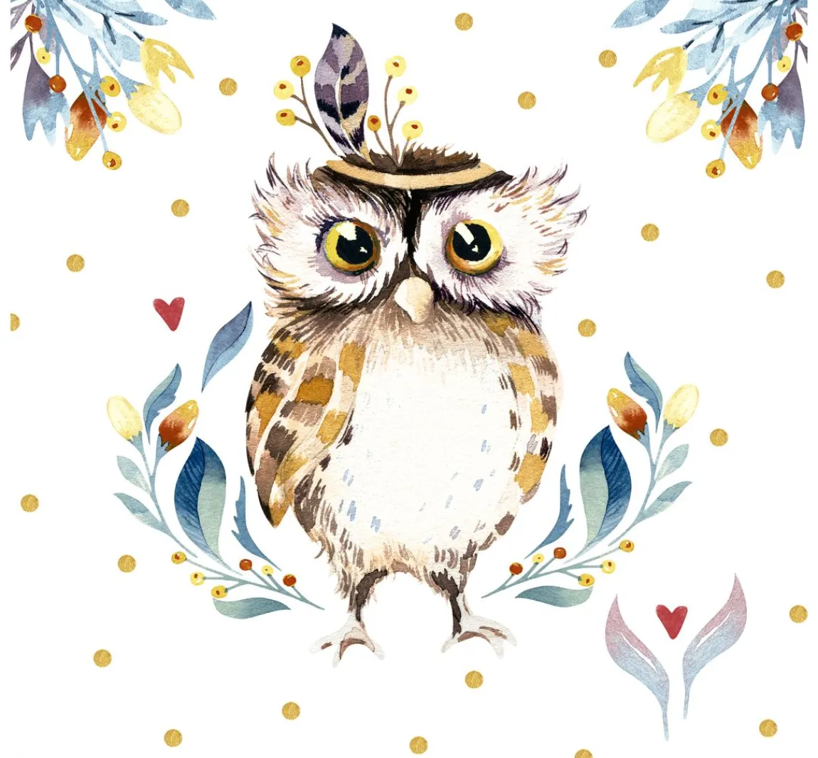 Sale Paper+Design Serviette "Flower Owl"