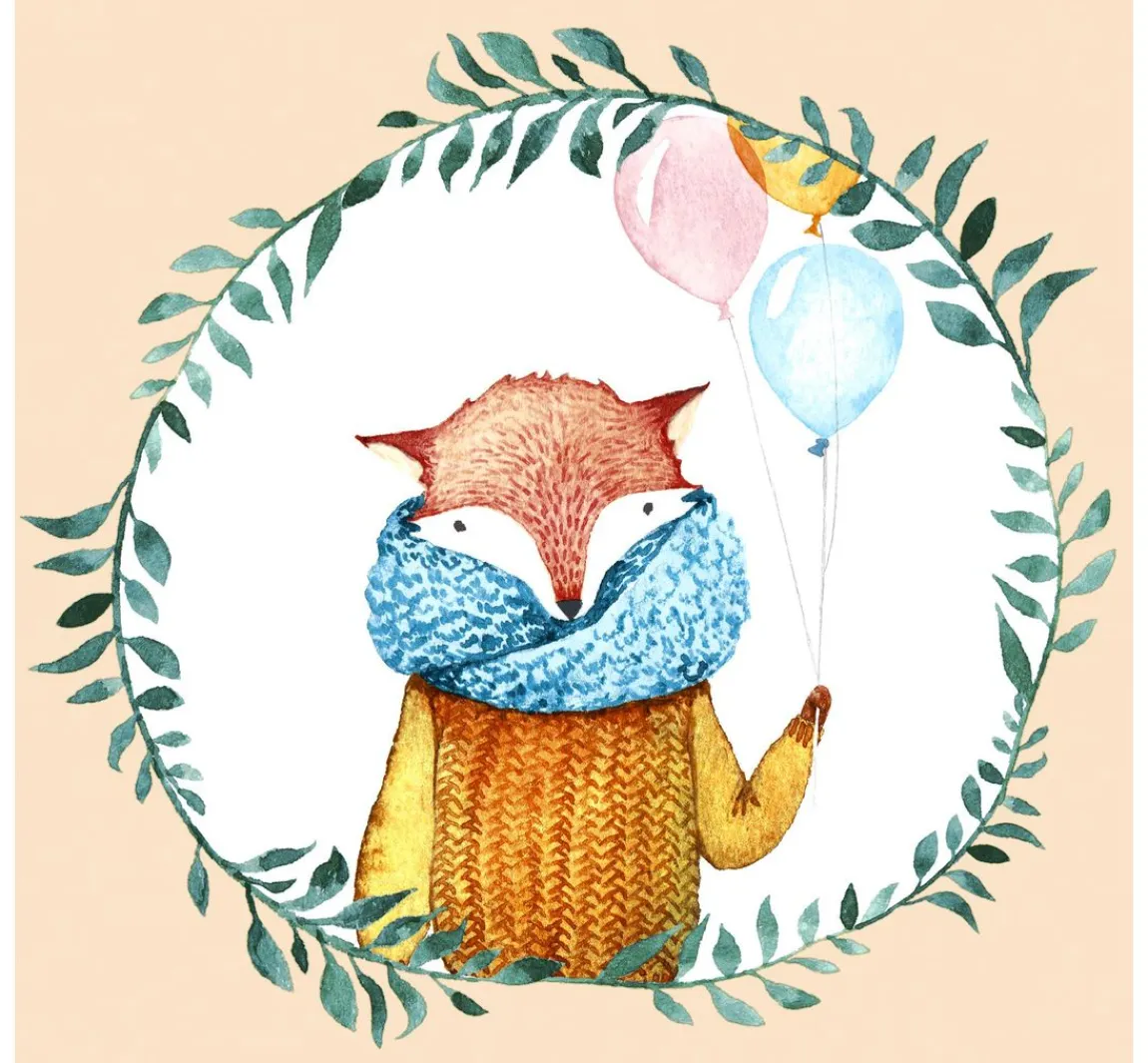 New Paper+Design Serviette "Fox Balloons"