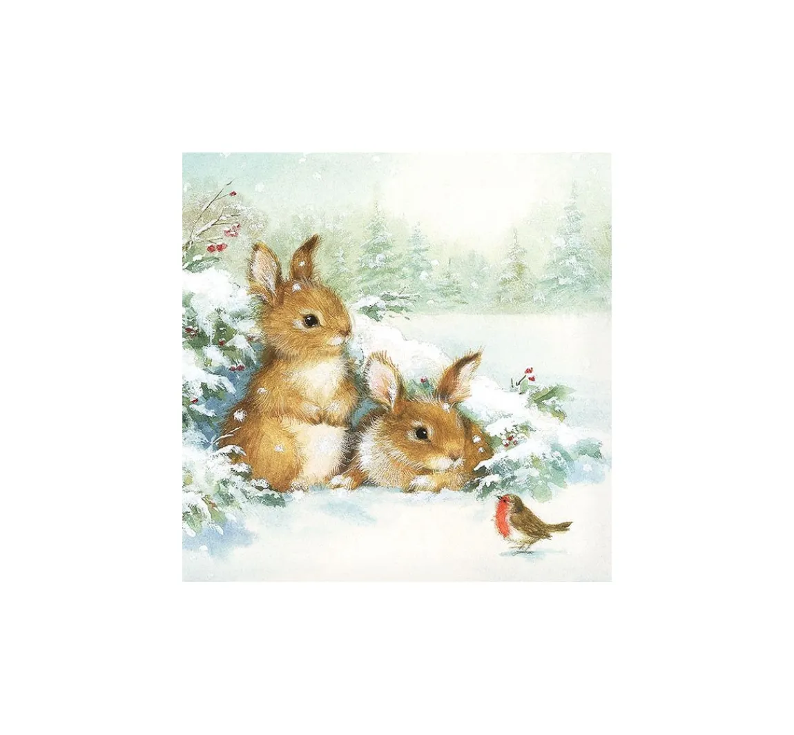 Ambiente Serviette "Freunde im Schnee"
