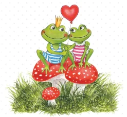 Ambiente Serviette "Frogs In Love"